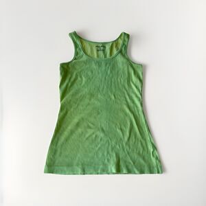 Eddie Bauer Tank Top Womens Large Green Cotton Blend  Shell Layering Light Rib S